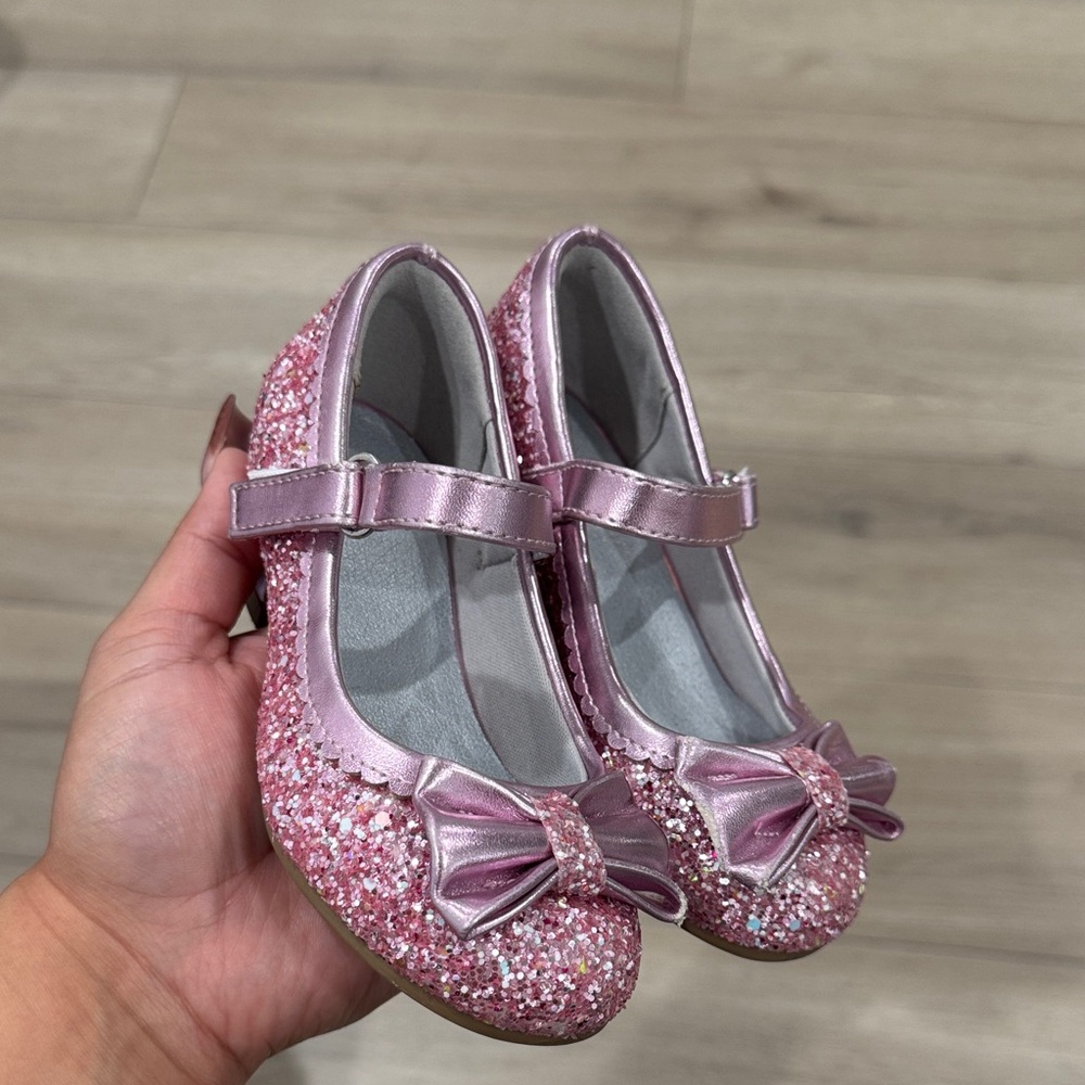 Sparkly Pink Kids Shoes with Bow
